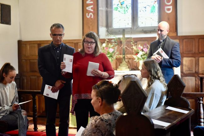 Service of dedication for Olivia's window